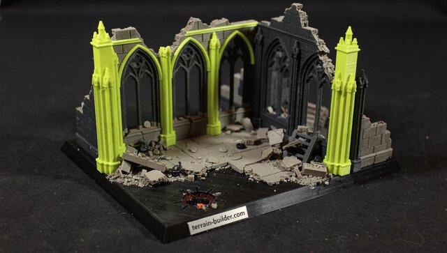 Gothic cathedral terrain with towering spires and intricate stonework details